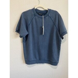 NWT Richer Poorer Mens Mineral Blue Raglan Sweatshirt S Short Sleeve Lounge